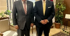 اجتماع حازم عمر رئيس لجنة الشئون الخارجية والعربية والأفريقية بمجلس الشيوخً بالسفير د. سامح أبو العينين